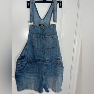 Mossimo Denim Shorts Retro EmbroiderPockets Adjustable Urban Chic Overalls SzXXL